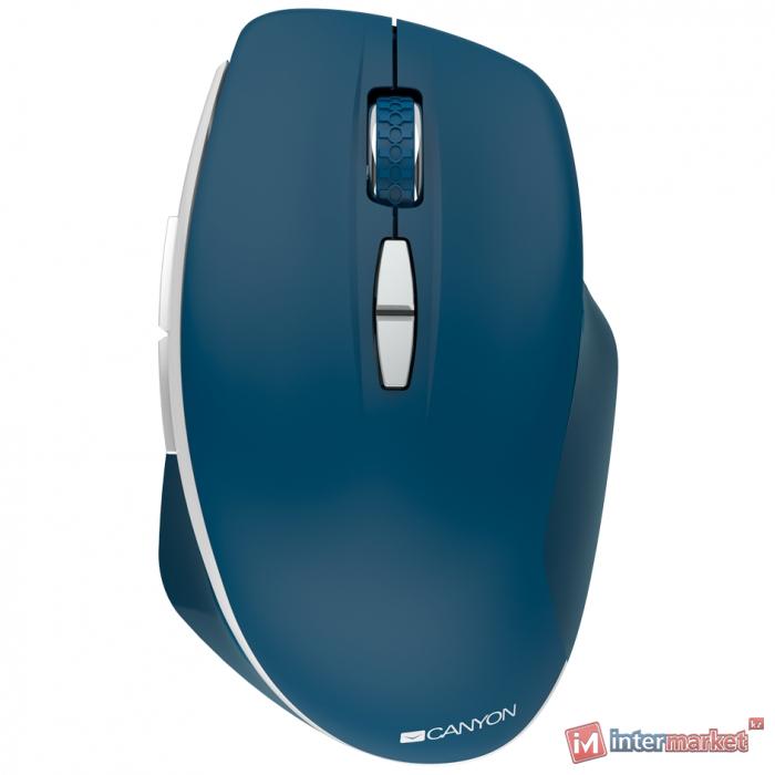 Мышь Canyon MW-21 Wireless Blue CNS-CMSW21BL Canyon 2.4 GHz Wireless mouse ,with 7 buttons, DPI 800/1200/1600, Battery: AAA2pcs,Blue,7211741mm, 0.075kg